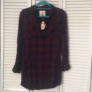 Plaid shirt dress