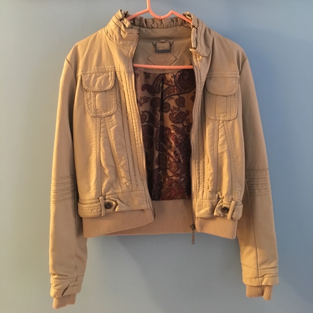 Tan leather jacket
