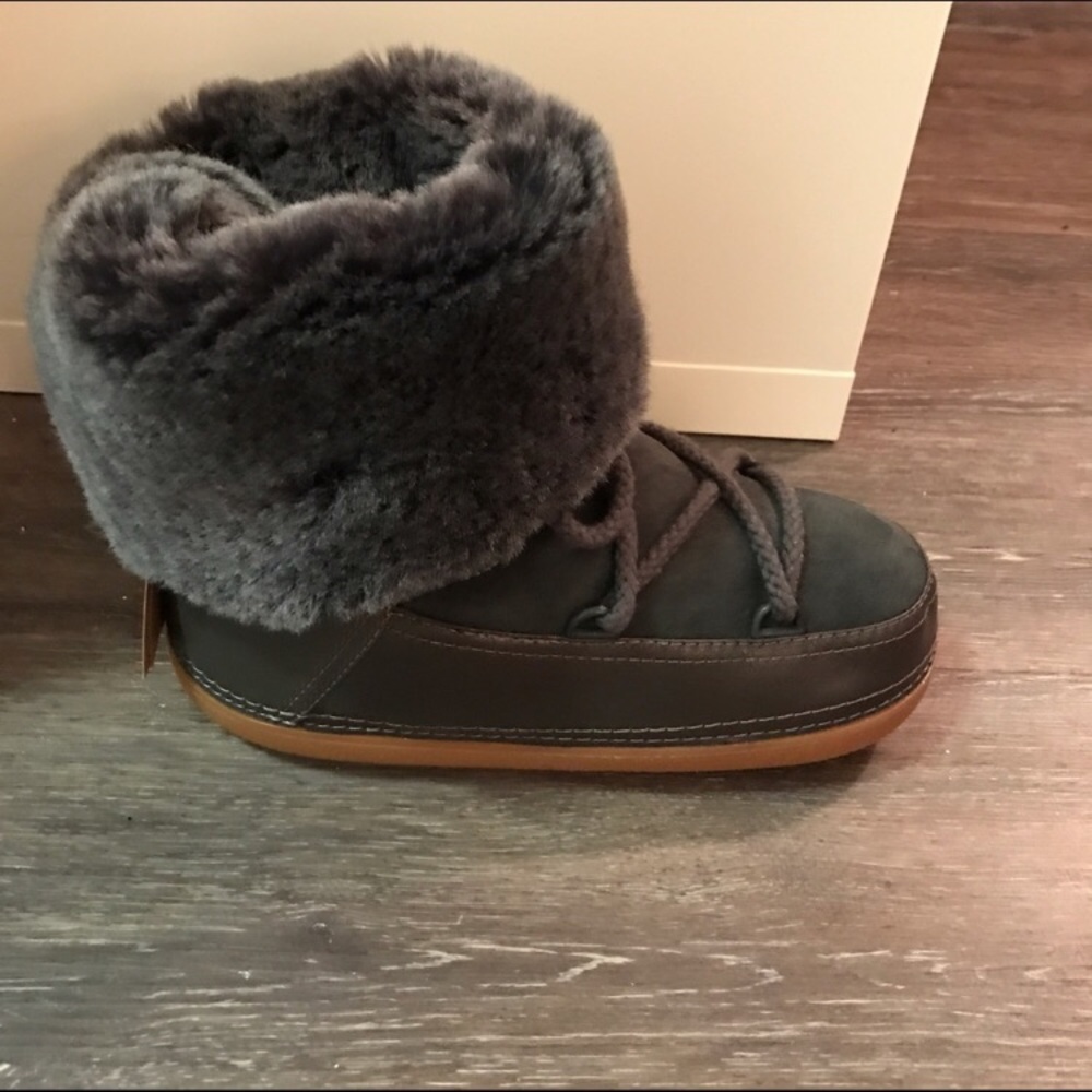 Inuikii womens gray shearling and suede boots