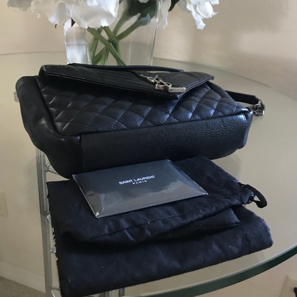 YSL Medium Monogram Quilted Calfskin Shoulder Bag - Picture 4 of 8