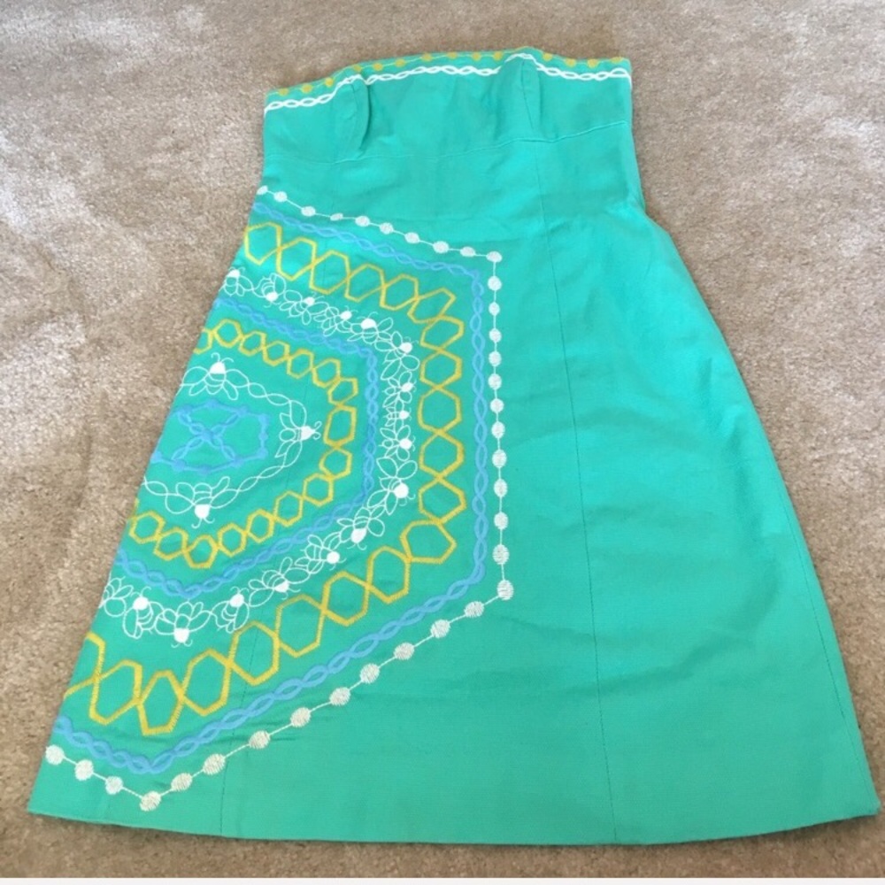 Lilly Pulitzer Teal Bumble Bee dress, size 2