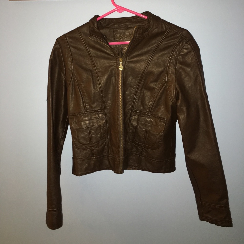 Brown leather jacket