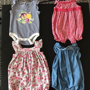 Bundle of 4 Gap rompers/ one-pieces (0-3 mo)