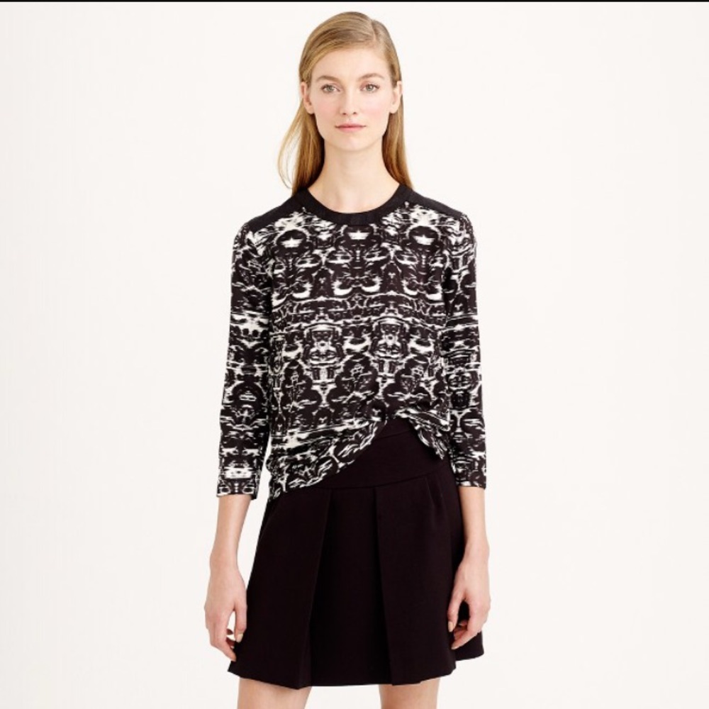 J. Crew Ikat Back-Zip Blouse | Size 2