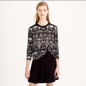 J. Crew Ikat Back-Zip Blouse | Size 2