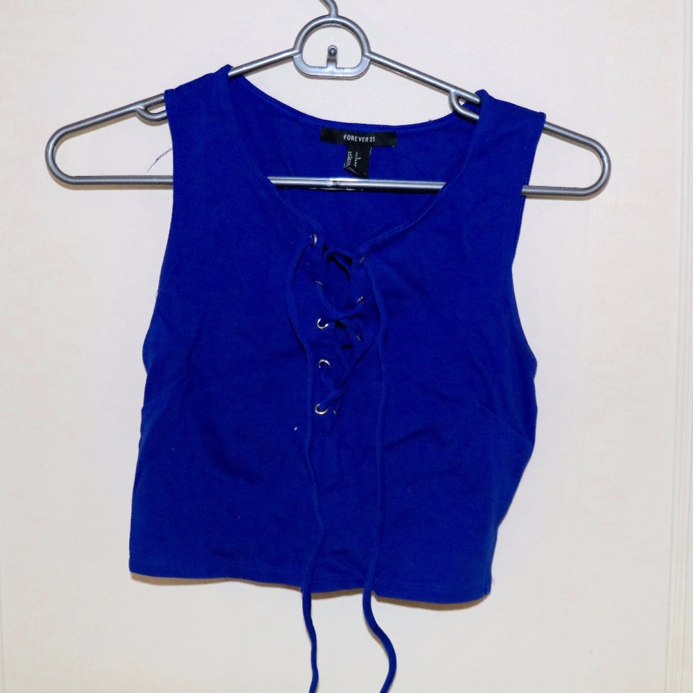 Blue Corset Crop top
