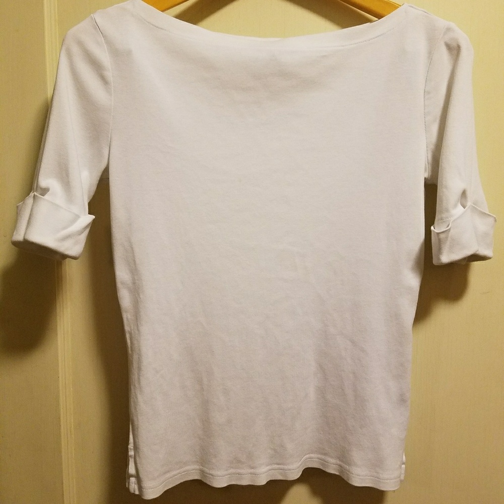 Ralph Lauren White 3/4 Sleeve Top