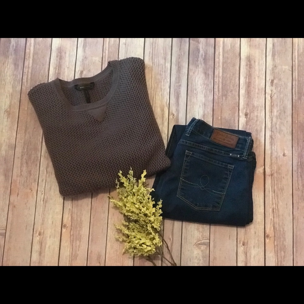 BCBGMAXAZRIA Open-Knit Sweater