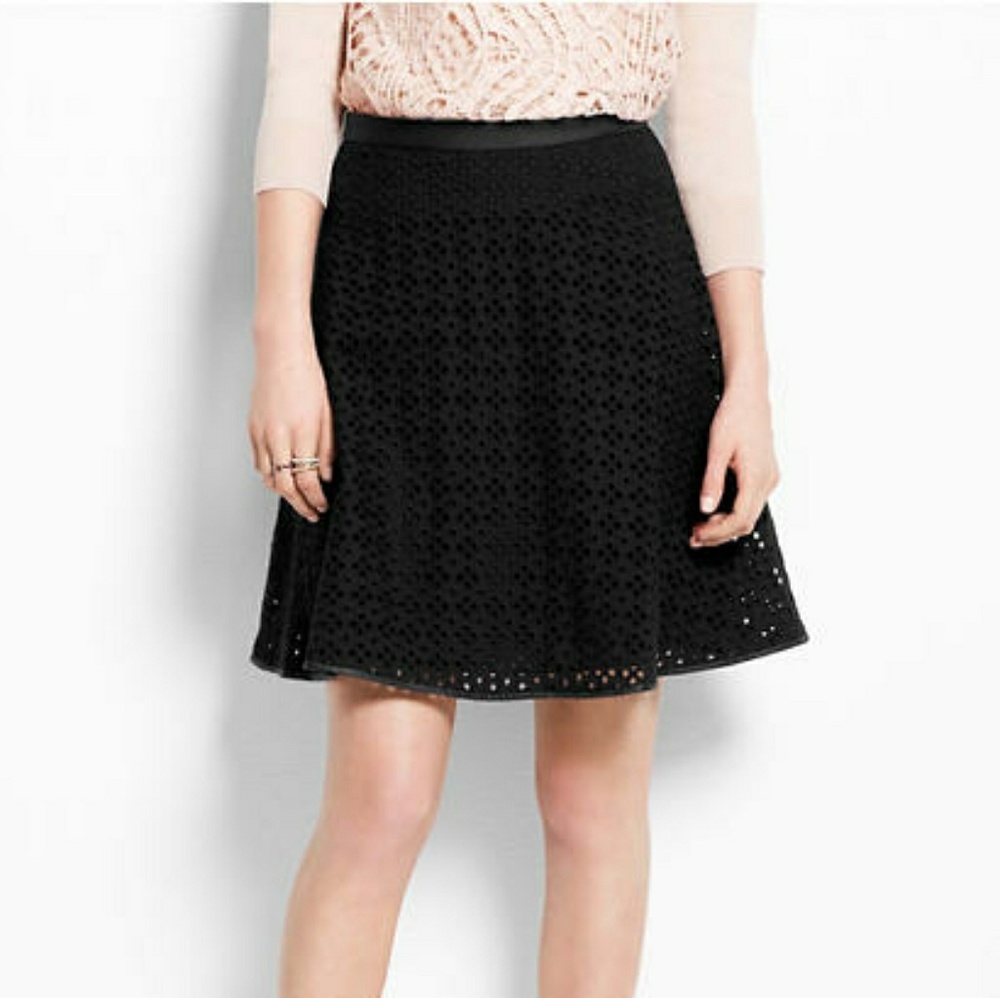 Ann Taylor Edgy Eyelet Swing Skirt
