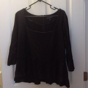 Women's plus 24w Eloquii black peplum top
