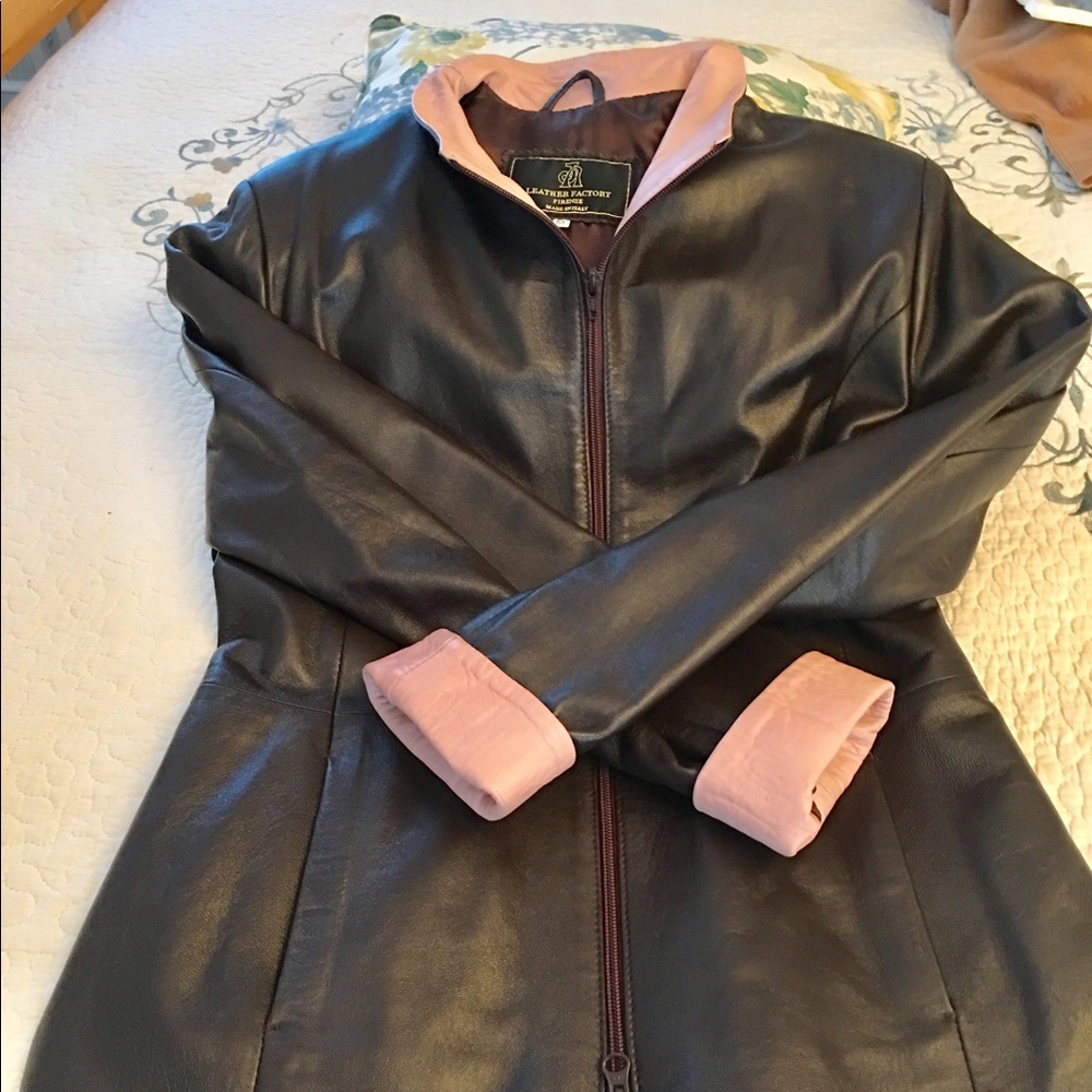 Italian Leather 2 tone LEATHER jacket- gorgeous 🎉