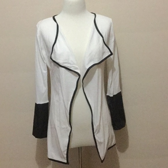 Faux Leather Women's Cardigan ONE LEFT, L - Picture 3 of 5