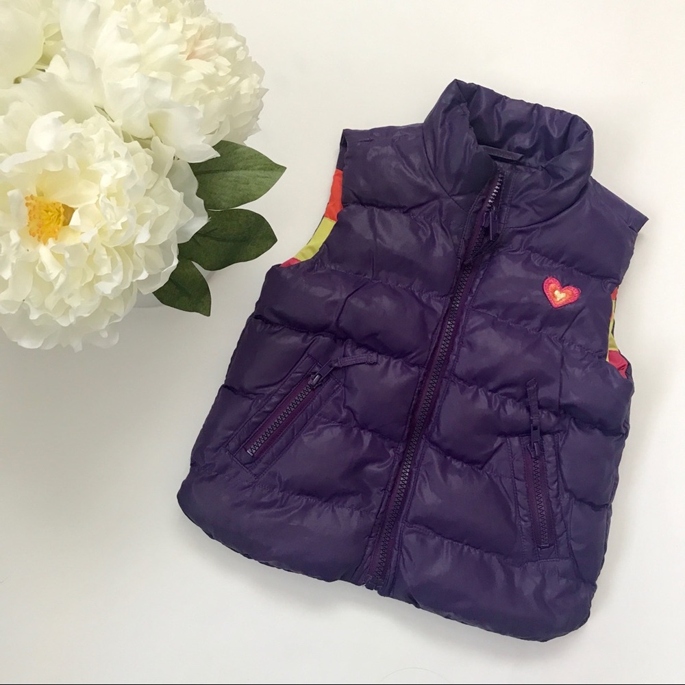 Childrens Place Puffer Vest Reversible rainbow
