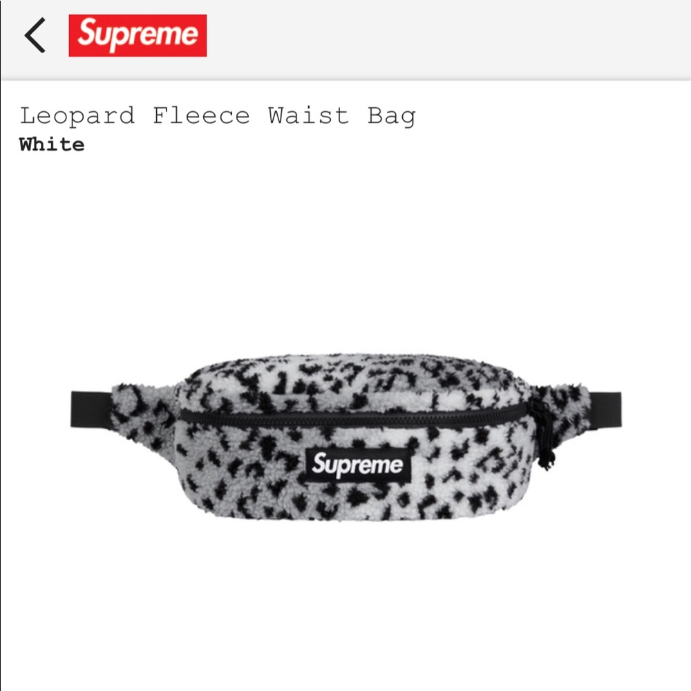 Supreme Leopard Fleece Fanny Pack