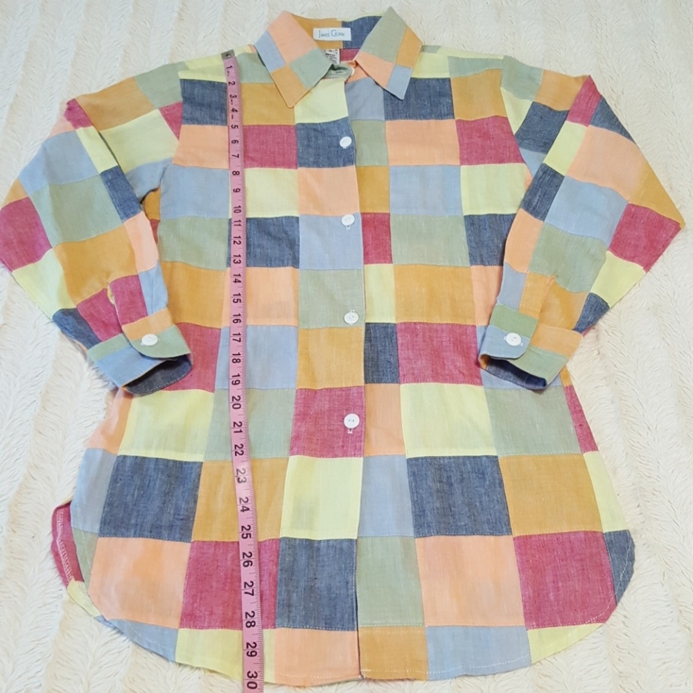 NWOT. James Gunn Multicolor Button Down Top. Sm - Picture 6 of 8