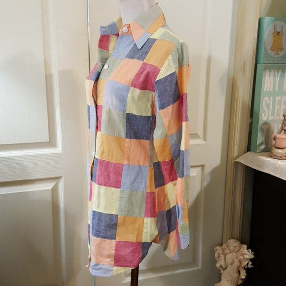 NWOT. James Gunn Multicolor Button Down Top. Sm - Picture 3 of 8