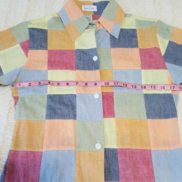 NWOT. James Gunn Multicolor Button Down Top. Sm - Picture 5 of 8
