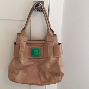 Orla Kiely Leather bag w/green accent