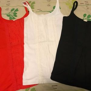 Set of 3 J. Crew Perfect Tanks with Tuxedo Detail