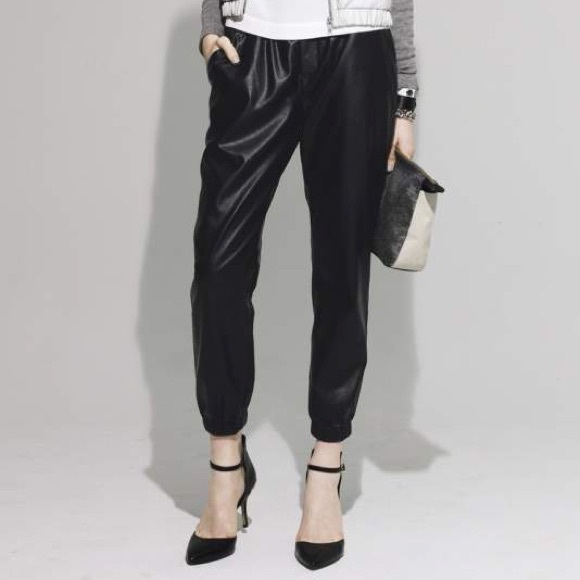 SOLD Nordstroms leather joggers - Picture 2 of 6