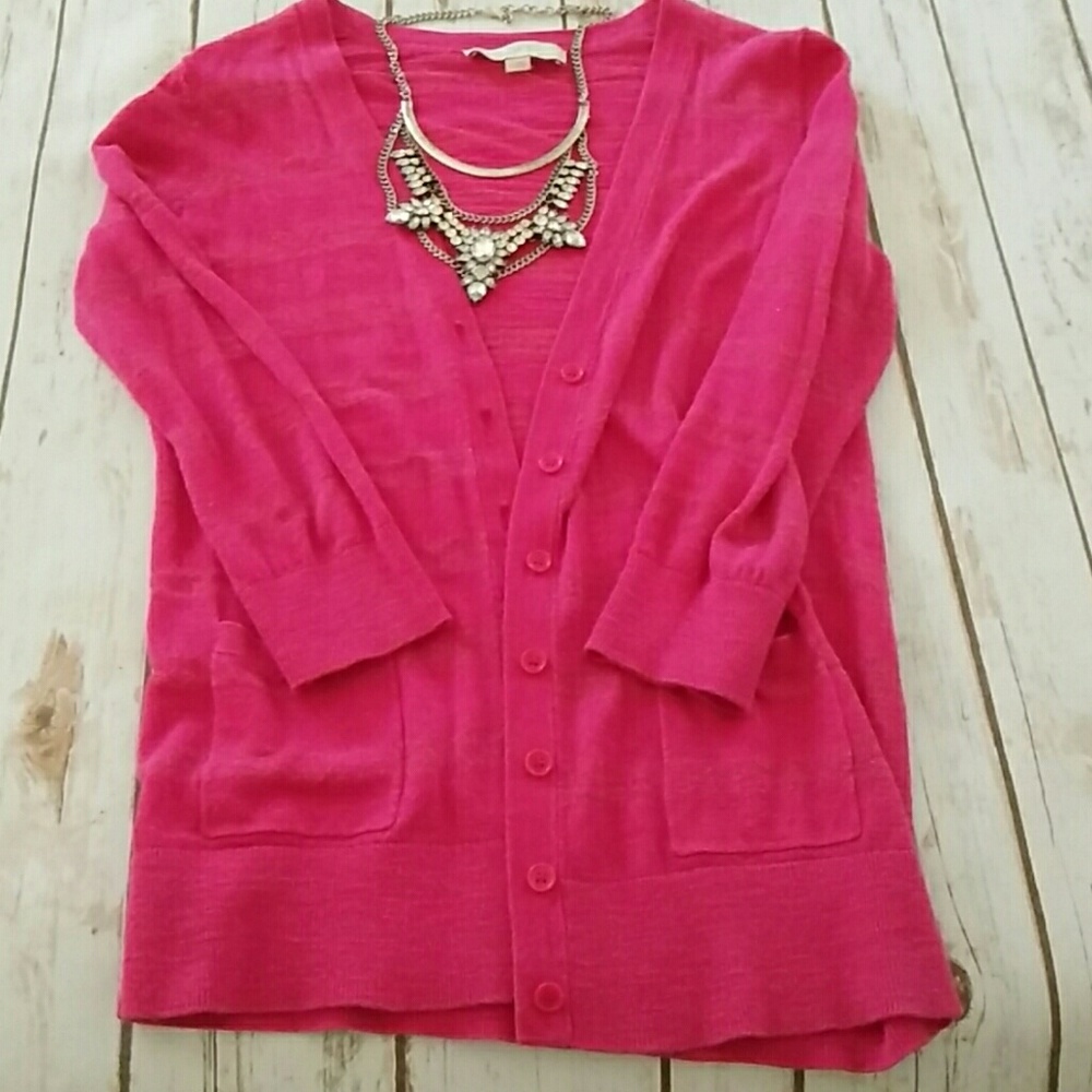 LOFT pink cardigan
