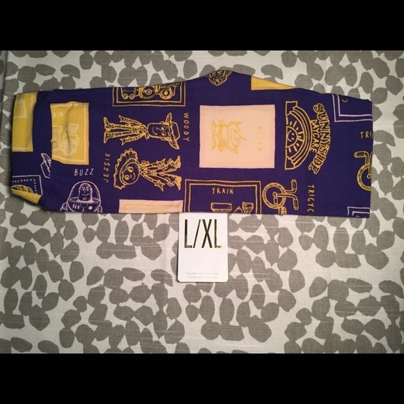 LuLaRoe Other - HTF NWT Toy Story Blue/Yellow Kids L/XL Leggings