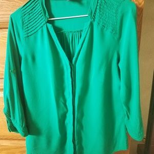 XS market and spruce blouse green