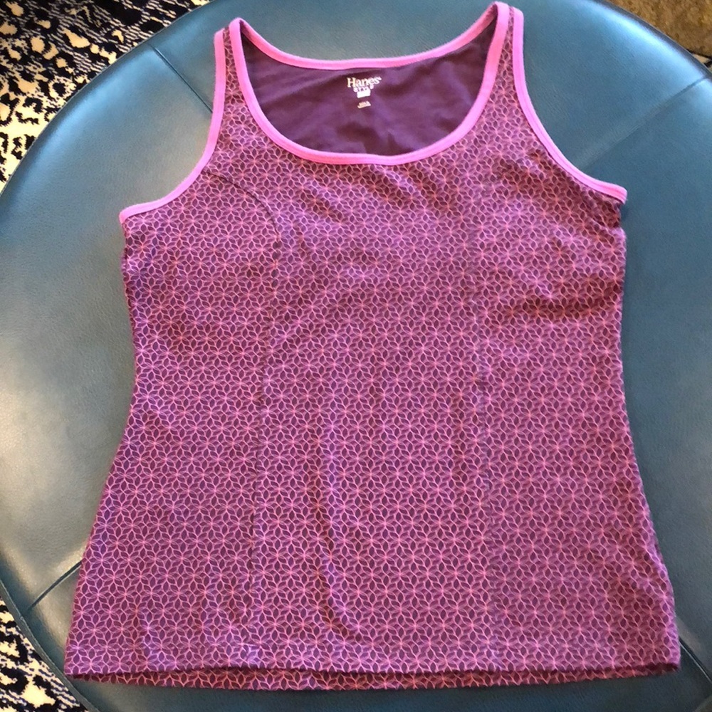 LIKE NEW-WORKOUT TANK TOP PURPLE AND PINK SIZE XL