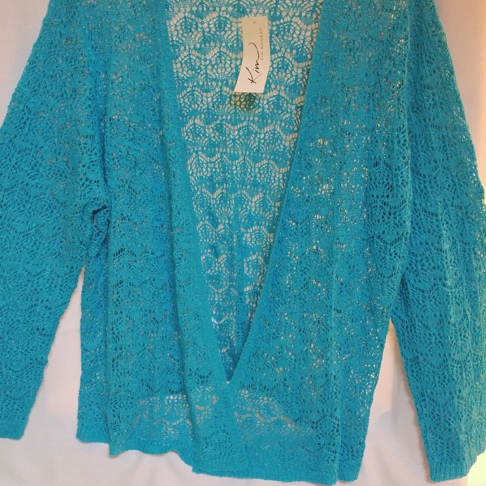 NWT Kim Rogers Teal Sweater