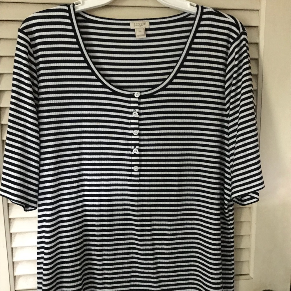 J. Crew Black and White Striped Top