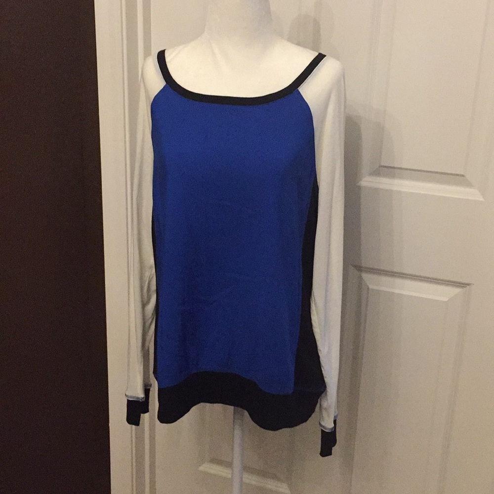 **SOLD**  Express Blue/White/Black Top