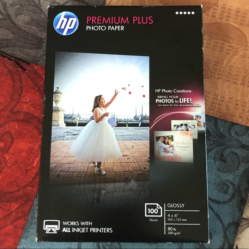 Hp Premium Plus Glossy Photo Paper, 4’ X 6”