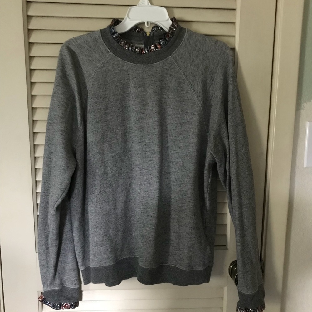 J. Crew Sweatshirt with Neck and Wrist Details