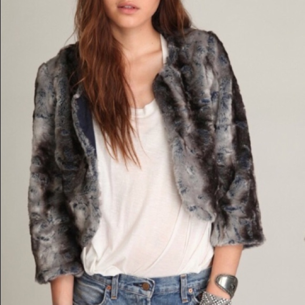 Free People Faux fur jacket. Sz M - Picture 1 of 4