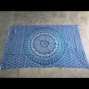 Blue wall tapestry