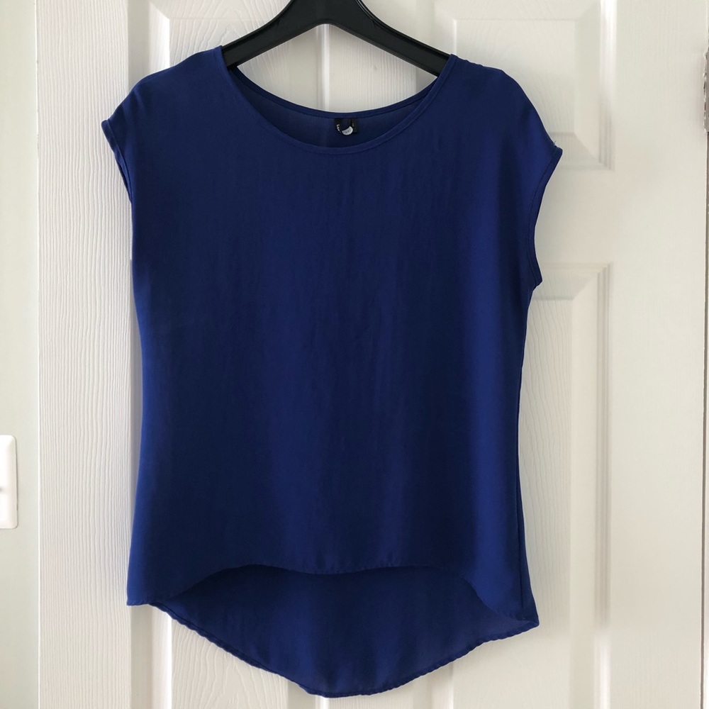 Sheer cobalt blue top