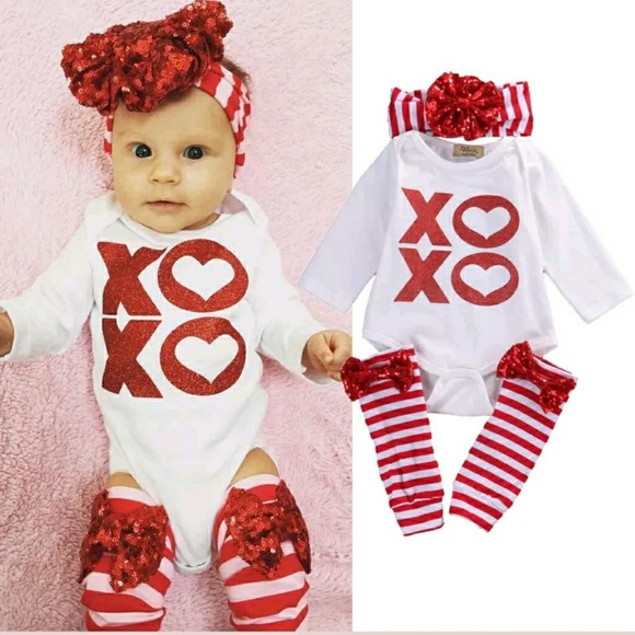 Infant onesie with hair bow and leggings - Picture 1 of 1