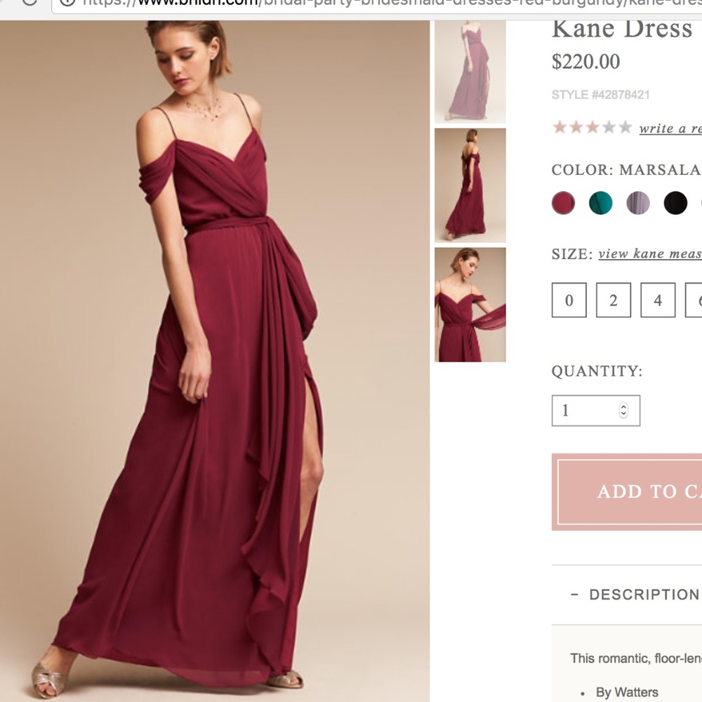 BHLDN bridesmaid dress (burgundy) (wine) (marsala)