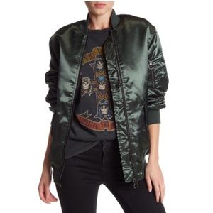 [Topshop] Satin Zip Up Bomber Jacket