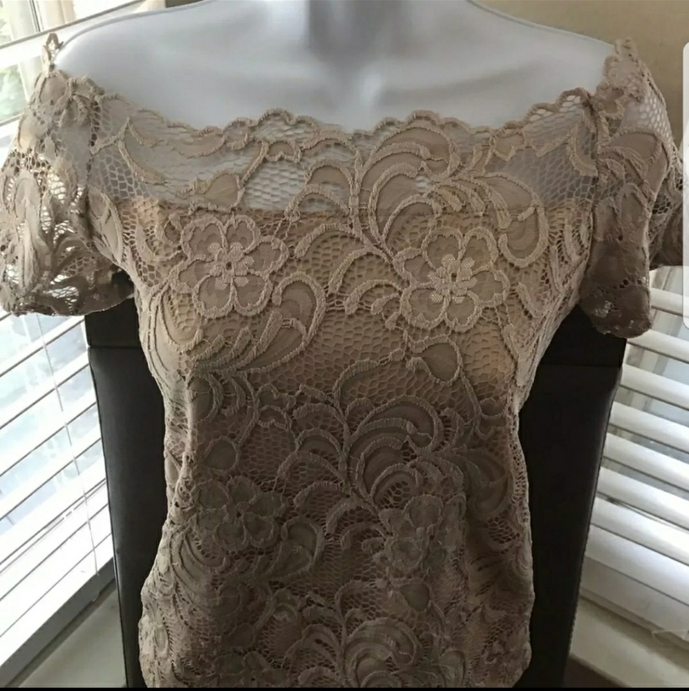 Taupe Lace Top