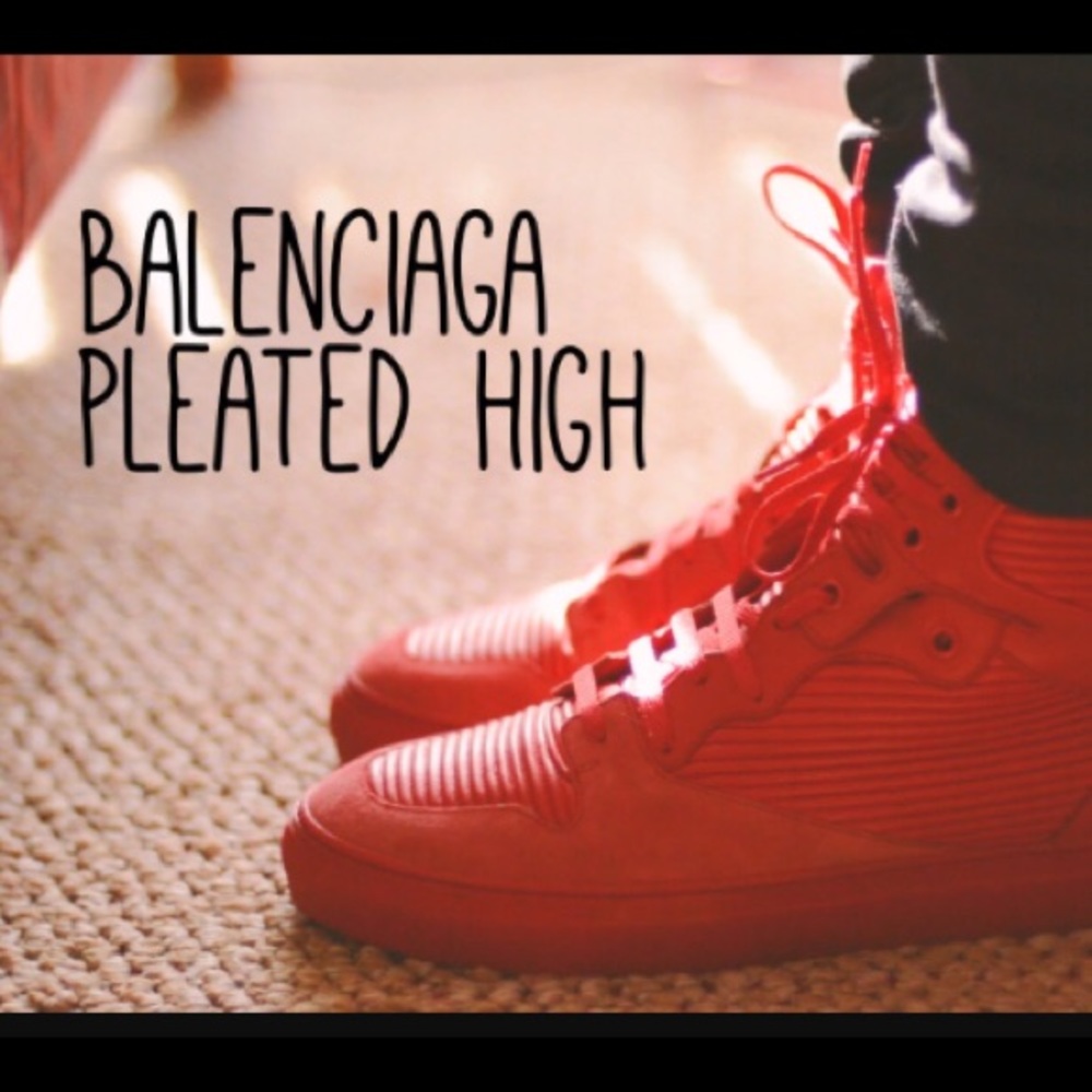 Balenciaga Pleated High Top Sneakers