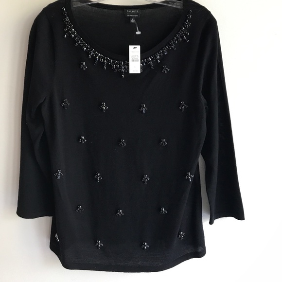 Talbots Sweaters - FINAL SALE NWT $119 Talbots  Wool jewel Top L