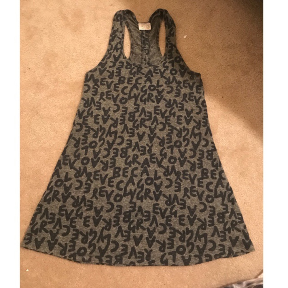 Gray lettering racerback dress