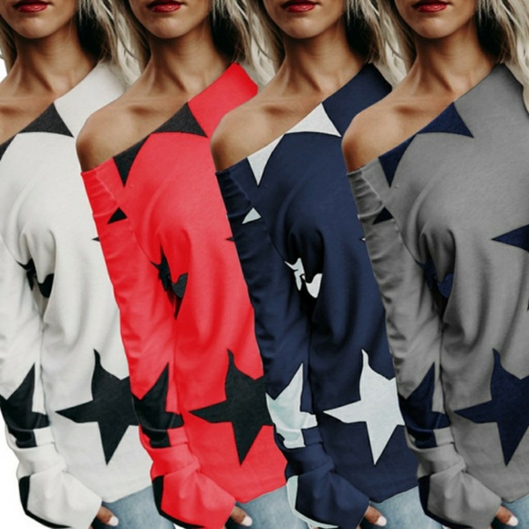 Available Over the shoulder star long sleeve tee - Picture 2 of 7