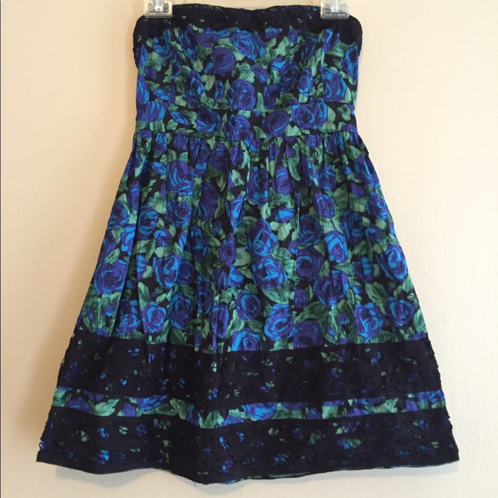 Urban outfitters floral strapless dress