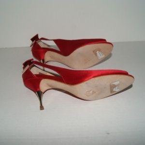 Ivanka Trump Shoes - Ivanka Trump Red Satin Open Toe Heels Ivanka Trump Shoes - Ivanka Trump Red Satin Open Toe Heels