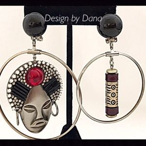 Assymmetrical-Native Woman Design-Beaded-Earring