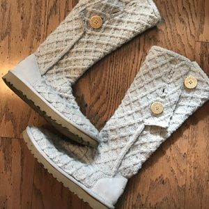 Ugg cream knit high boot