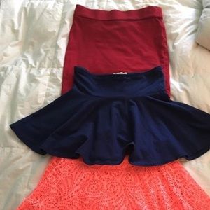 Three skirts