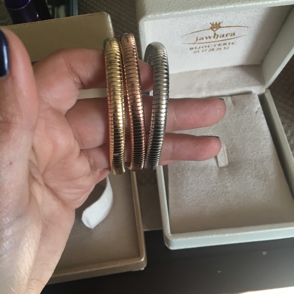 3 bracelets set . Gold .silver and rose gold - Picture 3 of 3